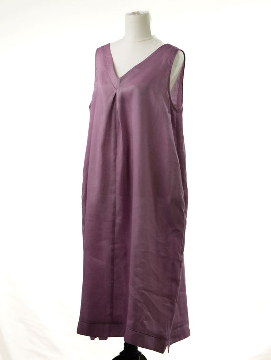 V-Neck Linen Nightdress in Iris